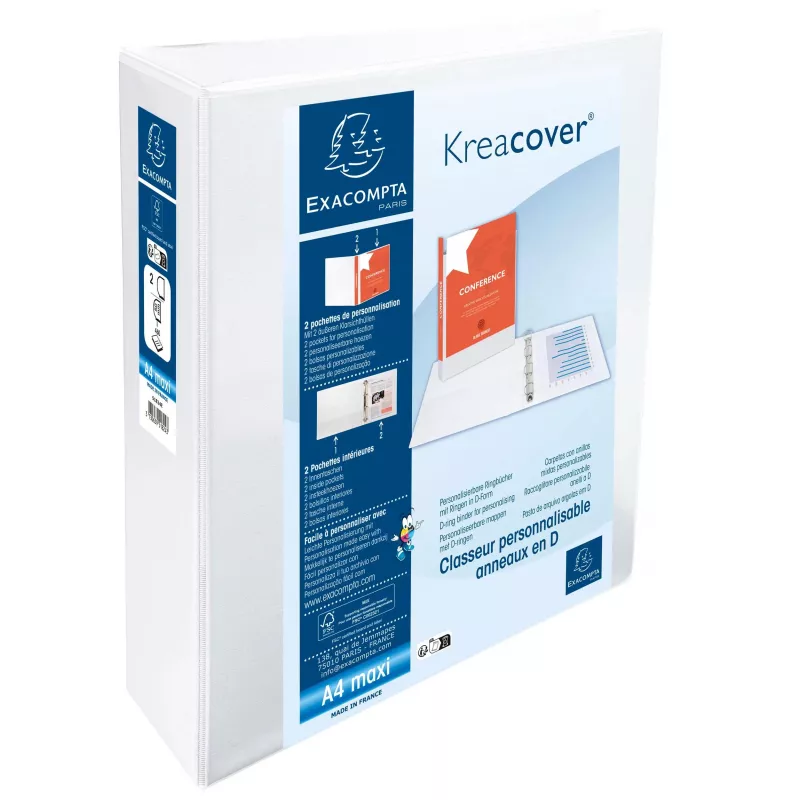 Exacompta dossier de anilhas de apresentação A4 Maxi branco 2 anilhas D 8700232