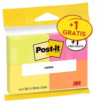 Notas Post-it 3M 5,1 x 3,8 cm 4 blocos amarelo canário