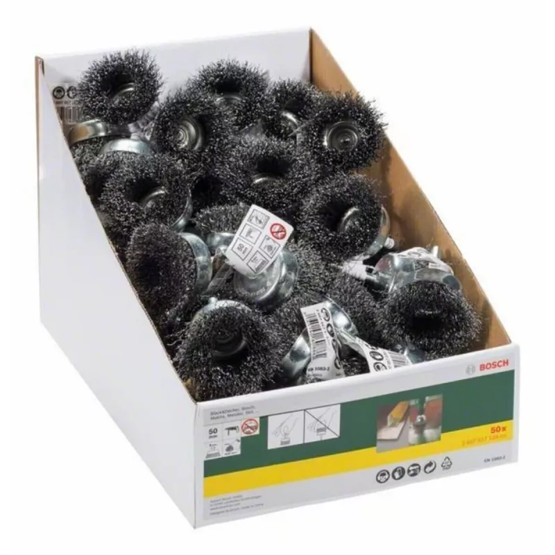 Escova de aço em copo Bosch Accessories 50 mm / 6 mm diâmetro da haste 6 mm 2607017124