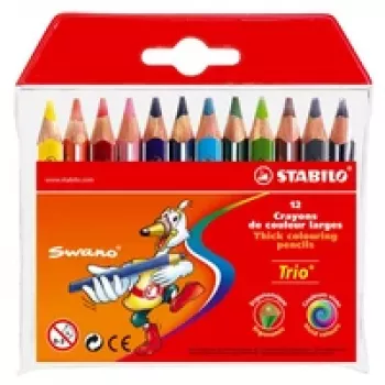 Lápis de cor STABILO Trio - cores sortidas - 4,2 mm - pack de 12