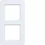 Moldura Hager C.8 2 módulos branco luz mate WAD9200WM