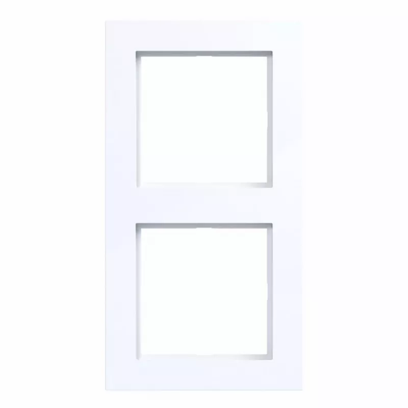 Moldura de cobertura Hager A.1 2 módulos branco luz brilhante WAD6200WG