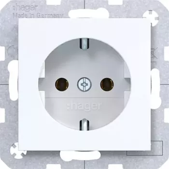 Hager WAS1100WG tomada Axess/Cuby branco-luz brilhante