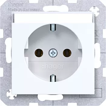 Hager WAS1101WG tomada Ax/Cx branco-luz brilhante