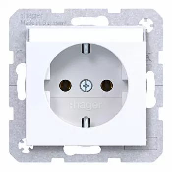 Hager WAS1101WG tomada Ax/Cx branco-luz brilhante