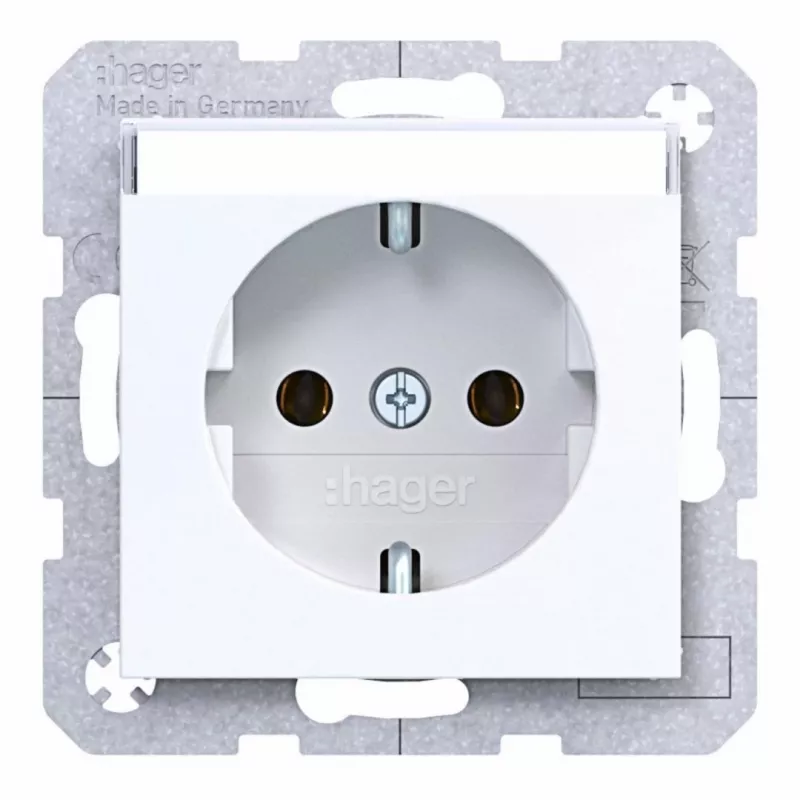 Hager WAS1101WG tomada Ax/Cx branco-luz brilhante