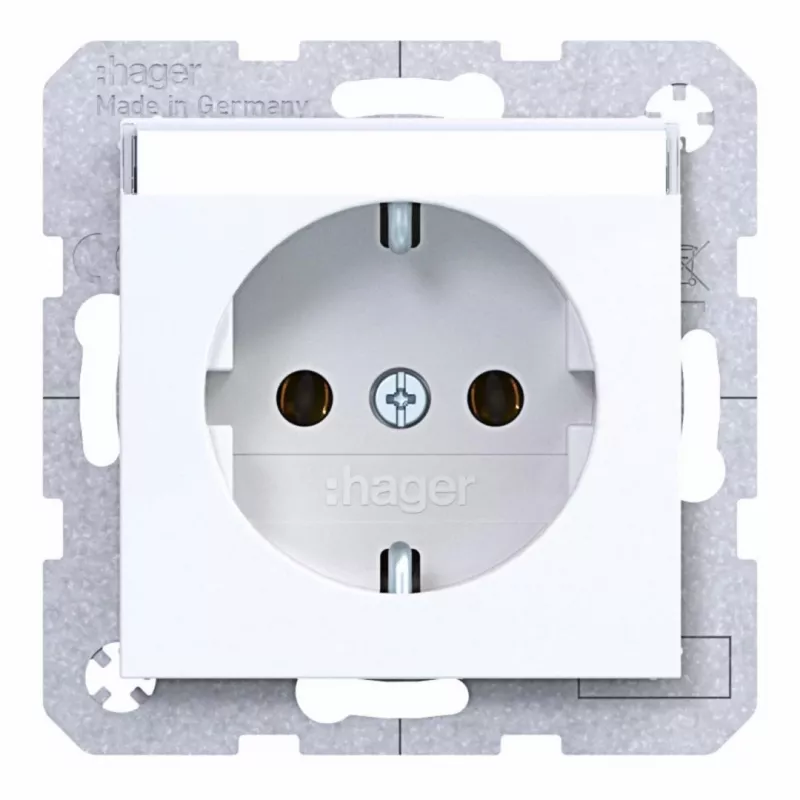 Hager WAS1101WG tomada Ax/Cx branco-luz brilhante