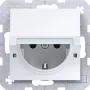 Hager WAS1112WG tomada Schuko Axcent/Cenit branco-luz brilhante IP44