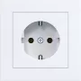 Hager WAS1120WG tomada SCHUKO com tampa basculante, linha de design A.1, branco-luz brilhante, IP44, 16A, 250V, conetores sem parafusos