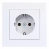 Hager WAS1120WG tomada SCHUKO com tampa basculante, linha de design A.1, branco-luz brilhante, IP44, 16A, 250V, conetores sem parafusos