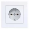 Hager WAS1120WG tomada SCHUKO com tampa basculante, linha de design A.1, branco-luz brilhante, IP44, 16A, 250V, conetores sem parafusos