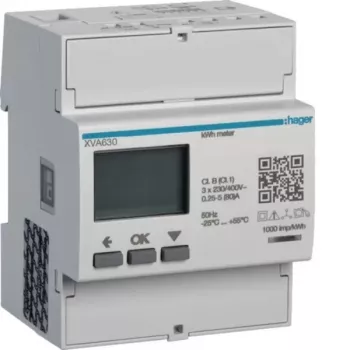 Hager XVA630 Contador de energia trifásico para medição do excedente fotovoltaico