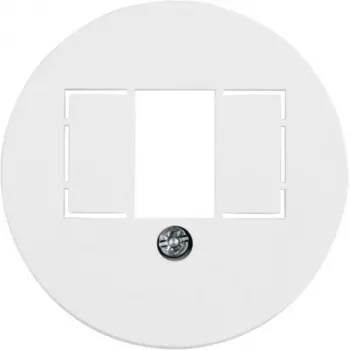 HAGER WTF4000WG placa central com recorte TAE, Berker 1930/Glas, branco-polar brilhante