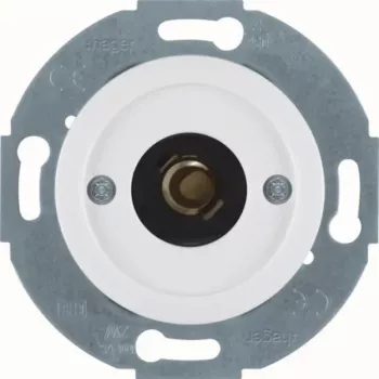 Hager WTE5182WG botão de pressão com luz de controlo E10, peça central 1930/vidro, branco brilhante