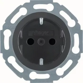 Hager Witty WTS1200BG tomada Schuko preto brilhante
