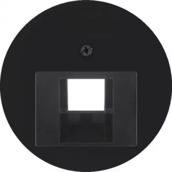 HAGER WLF1007BG placa central para tomada UAE/RJ45, Berker R.Classic, preto brilhante