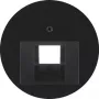 HAGER WLF1007BG placa central para tomada UAE/RJ45, Berker R.Classic, preto brilhante