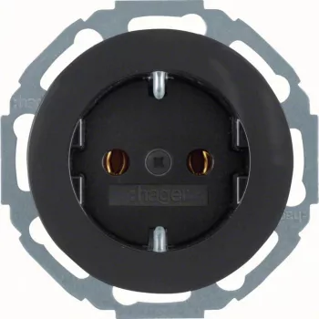 Hager WLS1100BG tomada SCHUKO brilhante preto série R.Classic