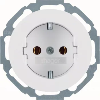 Hager WLS1100WG tomada SCHUKO R.Classic branco polar brilhante