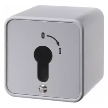 Hager WDE4466 Interruptor de chave, montagem à superfície, para meio cilindro perfilado, zinco fundido, IP54