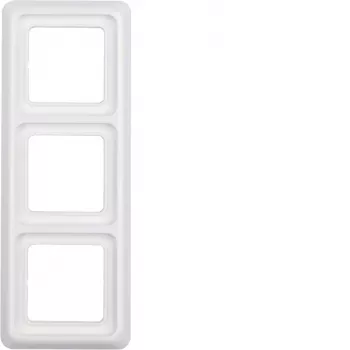 Hager WWD1300PW espelho de embutir triplo com vedante IP44 branco polar brilhante