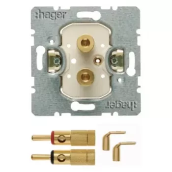Hager WDF48001 Módulo de tomada para altifalante encastrado High End 1 módulo branco polar