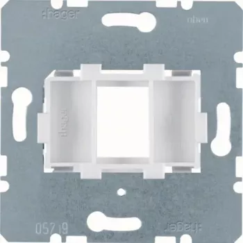 Hager WDF4612W Placa de suporte Modular Jack 1 porta branco