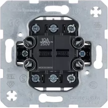 Hager WDE503808 Interruptor de comutação de série 2 vias 2 contactos de comutação terminais de entrada separados encastrado branco