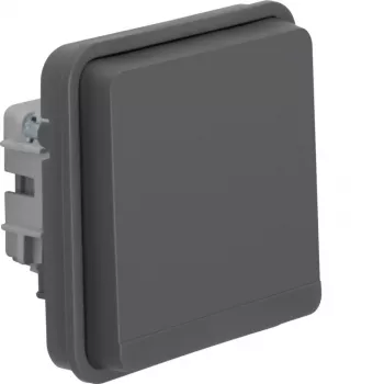 Hager WNA140 Tomada SCHUKO com tampa basculante, IP55, cinzento, série W.1