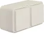 Hager WNC142B Tomada SCHUKO 2 módulos à superfície horizontal com tampa basculante branco polar