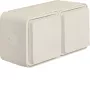Hager WNC144B Tomada SCHUKO à superfície 2 módulos horizontal IP55 com tampa basculante, branco polar