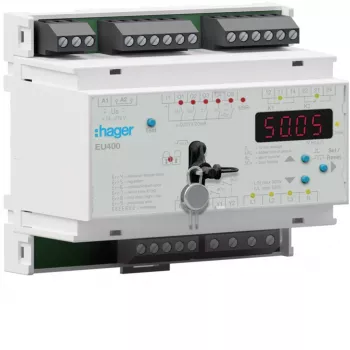 Hager EU400 relé de proteção de rede NA-Schutz VDE AR-N 4105 24 V AC/DC