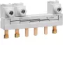 Hager HZC708 barra coletora de pinos 3 polos 63-80A 10mm² 12 módulos 210mm cinzento