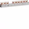 Hager KDN363J barra coletora de fases 3 polos com terminal de garfo 10mm² 63A 10 módulos