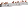 Hager KDN363J barra coletora de fases 3 polos com terminal de garfo 10mm² 63A 10 módulos