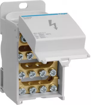 Hager bloco distribuidor 250A 1 polo KJ02AN 1x35-120/1x1.5-50/4x1.5-16/8x2.5