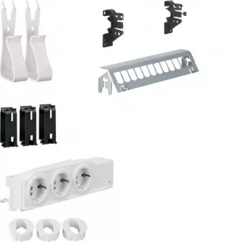 Hager kit multimédia UM00M2 com 3 tomadas painel de patch 12 portas sem RJ45