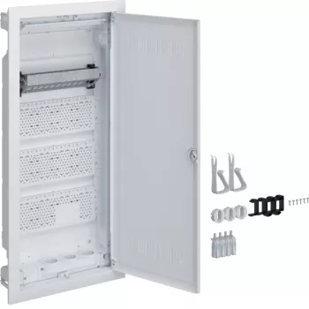 Hager quadro multimédia Volta encastrar 4 filas com porta de plástico ranhurada