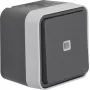Hager WNC002 interruptor de comutação saliente iluminado IP55 cinzento série W.1