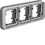 Hager W.1 WNA403 moldura encastrar 3 módulos horizontal IP55 cinzento