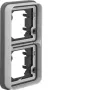 Hager WNA408 moldura 2 módulos vertical encastrar IP55 cinzento