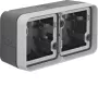Hager WNA685 caixa de encastrar parte inferior 2 módulos horizontal com moldura 4 entradas de cabo IP55 branco polar
