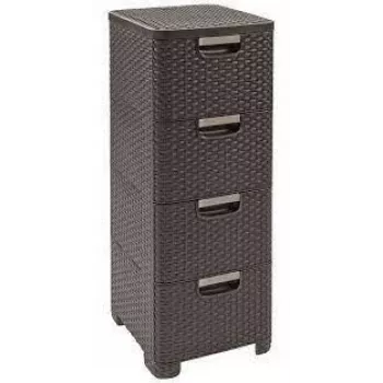 CURVER Estante com 4 gavetas 4x14L castanho-escuro