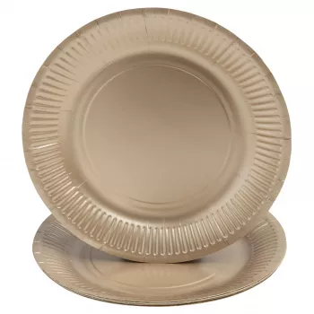 PROnappe 10 pratos de cartão, redondos, Ø 23 cm, dourado