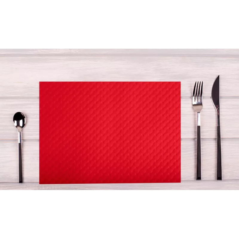 PROnappe base de mesa descartável 400 x 300 mm vermelho gofrado papel levemente acetinado 52 g/m²