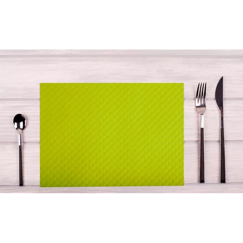 PROnappe base de mesa descartável 400 x 300 mm verde-kiwi gofrado papel levemente acetinado