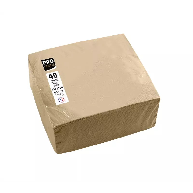 PROnappe Guardanapos Bege-castanho 2 folhas 19,0 x 19,0 cm 40 unid.