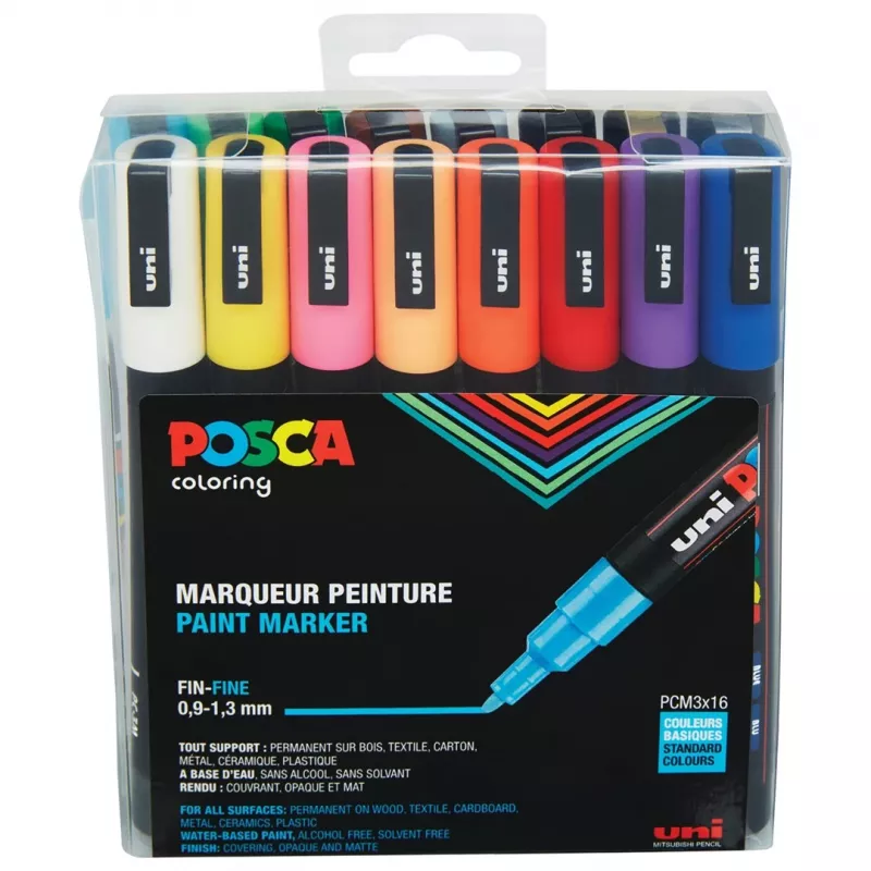 Faber-Castell UNI PC-3M Conjunto de marcadores de pintura - 16 cores sortidas