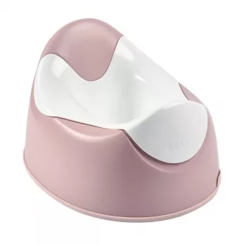 Cadeira de treino de bacio com cesto removível Beaba rosa-antigo