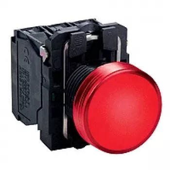 Schneider Electric XB5AVB4 Botão de pressão luminoso, 22 mm, 24 V AC/DC, LED vermelho, 1 NO, IP66
